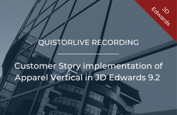 Customer Story implementation of Apparel Vertical in JD Edwards 9.2